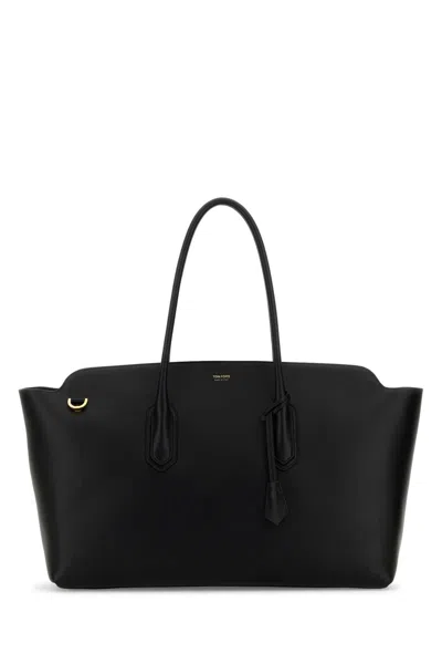 Tom Ford Black Leather Alexander East West Shopping Bag