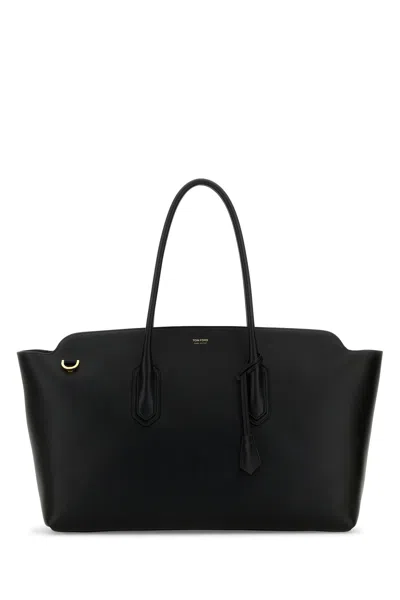 Tom Ford Black Leather Alexander East West Shopping Bag