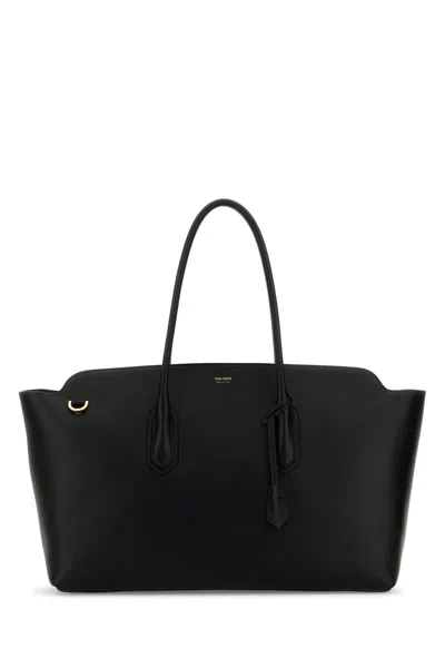 Tom Ford Black Leather Alexander East West Shopping Bag