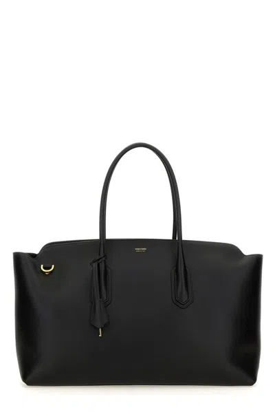 Tom Ford Black Leather Alexander East West Shopping Bag