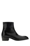 Tom Ford Vincent Burnished Leather Ankle Boots In Black
