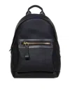 Tom Ford Black Leather Backpack With Oversized Zip In Black