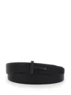 Tom Ford Black Belt With T Buckle In Leather Man In Black