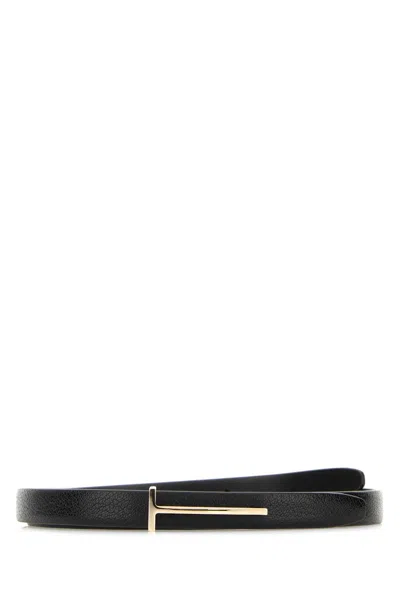 TOM FORD BLACK LEATHER BELT