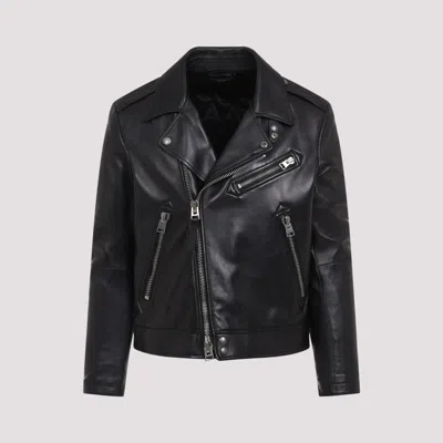 TOM FORD BLACK LEATHER BIKER JACKET