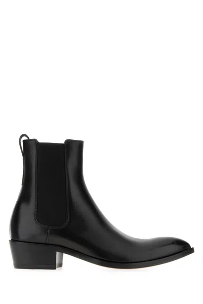 TOM FORD BLACK LEATHER BOOTS