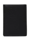 Tom Ford Black Card Holder With Embossed Logo Lettering On The Front In Grained Leather Man