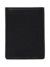 Tom Ford Black Card Holder With Embossed Logo Lettering On The Front In Grained Leather Man