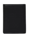 Tom Ford Black Card Holder With Embossed Logo Lettering On The Front In Grained Leather Man