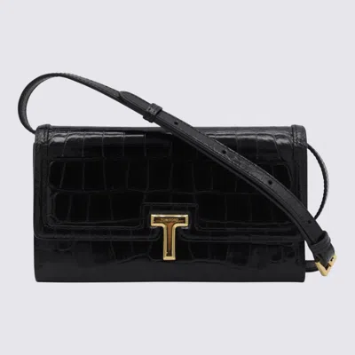 Tom Ford Day Bag Crocodile Shoulder Crossbody In Black