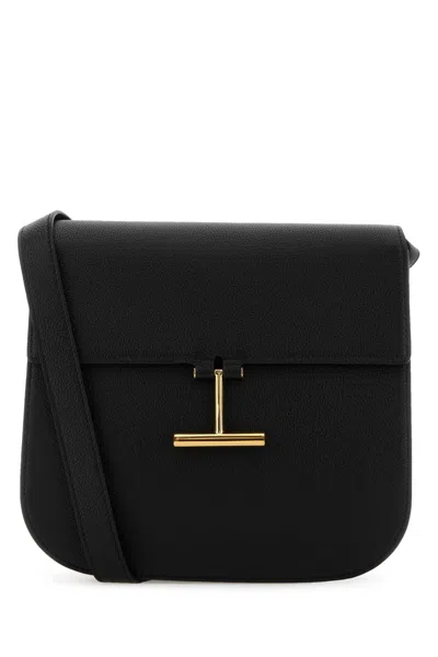 Tom Ford Black Leather Crossbody Bag In Pink