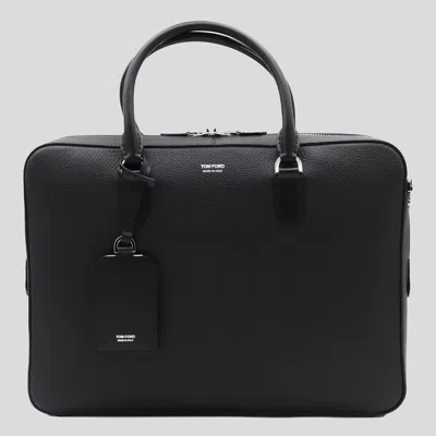 Tom Ford Black Leather Elliot Shoulder Bag