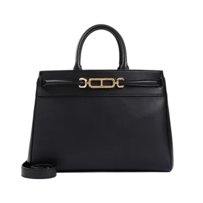 Tom Ford Black Leather Handbag With Shoulder And Crossbody Strap For Women From Ss24 Collection