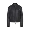 Tom Ford Fitted Black Leather Jacket With Stand Collar And Zippered Cuffs In Black