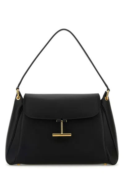 Tom Ford Black Leather Medium Tara Shoulder Bag