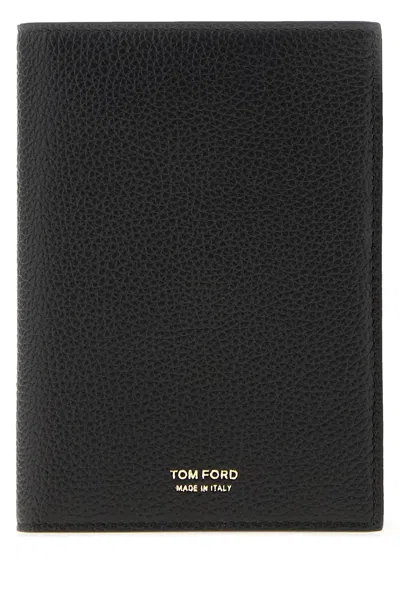 Tom Ford Black Leather Passport Holder