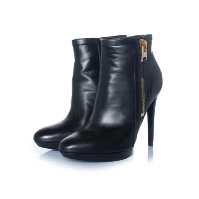 Tom Ford , Black Leather Platform Ankle Boots
