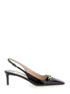 Tom Ford Black Slingback Pumps With T Logo Detail In Patent Leather Woman In Black