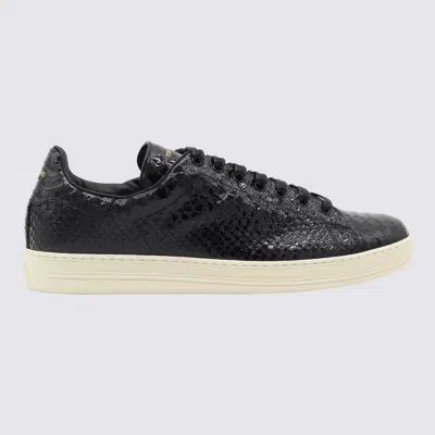 Tom Ford Warwick Python Embossed Low Top Sneaker In Black/neutrals