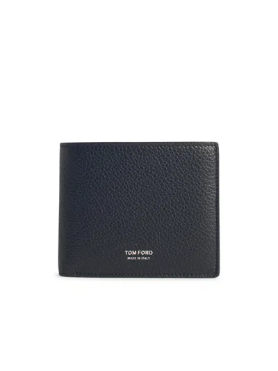 Tom Ford Leather T-line Classic Bifold Wallet In Black