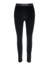 Tom Ford Blue Leggins With Logo On The Waist In Tech Fabric In Black