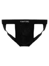 Tom Ford Waistband Stretch Sheer Fabric Briefs In Black