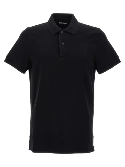TOM FORD BLACK SHORT-SLEEVE POLO SHIRT