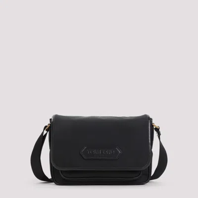 Tom Ford Black Logo Messenger Bag