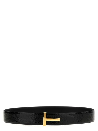 TOM FORD BLACK LOGO REVERSIBLE BELT
