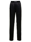 Tom Ford Black Loose Pants With Logo In Stretch Silk Woman