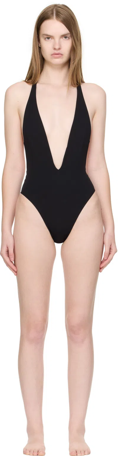 TOM FORD BLACK LUSTROUS JERSEY SWIMSUIT
