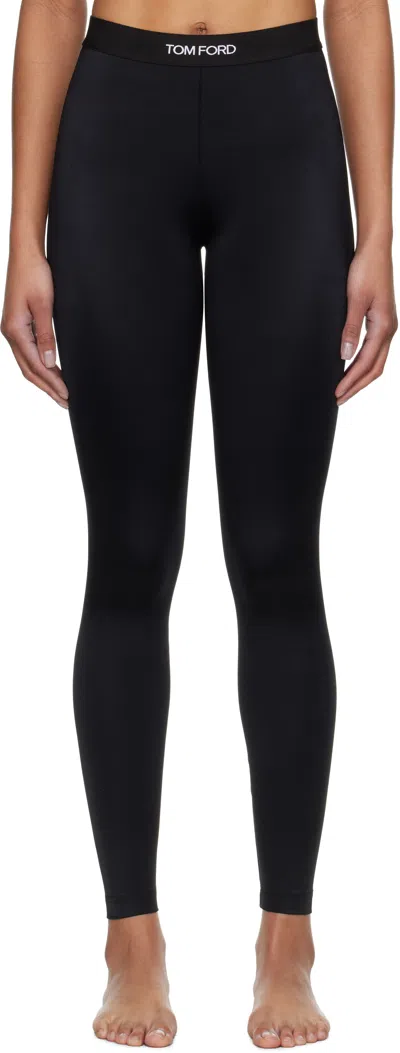 Tom Ford Black Lustrous Signature Leggings In Lb999 Black
