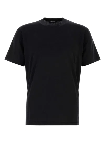 TOM FORD TOM FORD BLACK LYOCELL COTTON T-SHIRTS