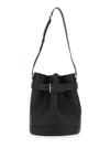 Tom Ford Black Medium Bucket Bag With Adjustable Shoulder Strap And Buckle Closure In Grained Leather Woman In Black