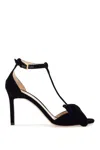 Tom Ford Black Medium Heeled Viscose Sandals With Golden Buckle In Black