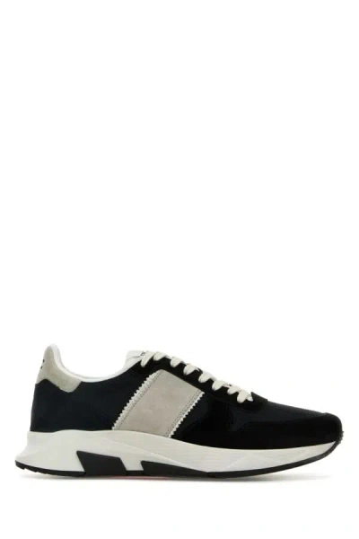 Tom Ford Black Mesh And Suede Sneakers In Blackstonewhite