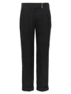 Tom Ford Metal Bar Detailed Straight-leg Pants In Black