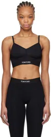 Tom Ford Black Modal Signature Bra In Lb999 Black