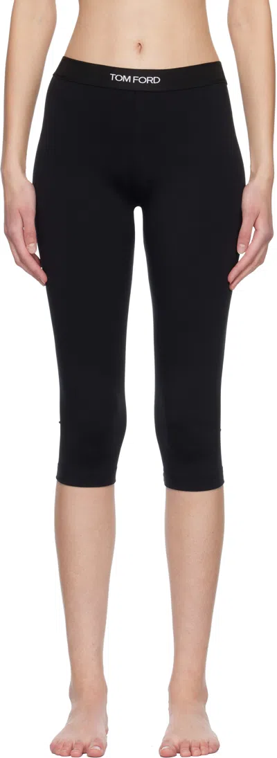 Tom Ford Black Modal Yoga Short Leggings.