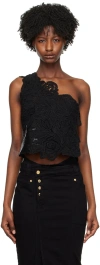 Tom Ford Black One Shoulder Tank Top In Lb999 Black