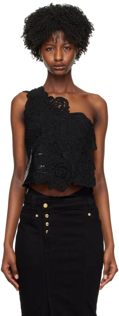 Tom Ford Black One Shoulder Tank Top In Lb999 Black