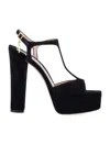 Tom Ford Black Open Toe Heels In Black