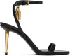 Tom Ford Black Sandal With Striking Padlock Detail In 1n001 Black