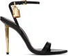 Tom Ford Padlock 85 Naked Pointy Sandals In Calf Leather In 1n001 Black