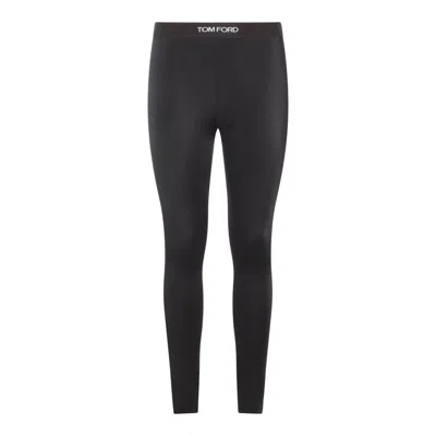 Tom Ford Logoed Logo-waistband Leggings In Black