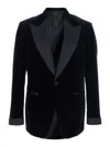 Tom Ford Shelton Tuxedo Jacket In Velluto Con Collo In Raso In Black