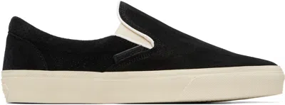 Tom Ford Black Perforated Suede Jude Slip On Sneakers In Multi