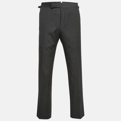 Pre-owned Tom Ford Black Pinstripe Wool Formal Trousers S