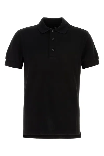 TOM FORD TOM FORD BLACK PIQUET POLO SHIRT
