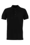 Tom Ford Black Short-sleeves Polo In Cotton Piquet Jersey